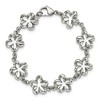 Black Bow Jewelry 13mm Stainless Steel Looped Petal Flower Link Bracelet, 7.5 Inch - 3 of 4
