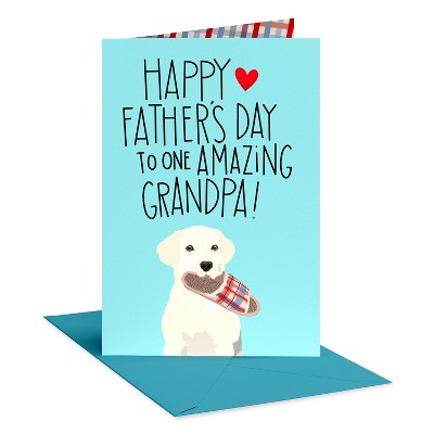 Carlton Cards Father's Day Card for Grandpa Dog with Slipper