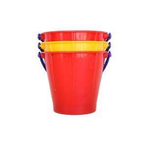 Spielstabil 3 Pack - Large Sand Pails Beach Toys (3 Buckets Included - Colors Vary) - Made in Germany - 1 of 4