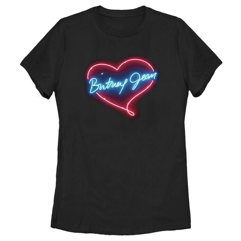 Women's Britney Spears Jean Neon Heart T-Shirt, 1 of 5