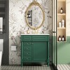Vynxaria 30 inch Forest Green Single Sink Freestanding Bath Vanity with White Ceramic Top Two Soft Close Drawers One Soft Close Door Adjustable Shelf - 4 of 4