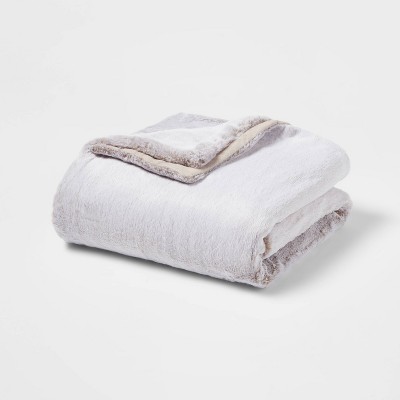 Faux Fur Throw Blanket Light Brown - Threshold™