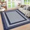 Coolmee Washable Abstract Area Rugs for Living Room Non-Slip Low-Pile Soft Rug Minimalist Bordered Floor Carpet for Bedroom Dining Room - 3 of 4