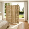 Spassway Rustic Folding Wood Room Divider Vintage Freestand Privacy Screen for Room Seperation Living Room Bedroom Office Room - 4 of 4