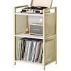 Golden Record Player Stand, Metal Turntable Stand with 3-Tier Storage, Vinyl Bedside End Table for Living Room Bedroom Office - 3 of 4