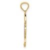 Black Bow Jewelry 14k Two Tone Gold Cat and Heart Silhouette Pendant, 11 x 26mm - 2 of 4