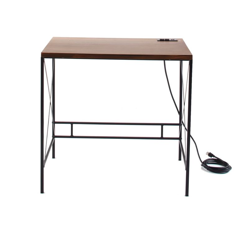 The Lakeside Collection Powered Office Desk - Rustic Farmhouse Wood Top Desk with Outlet & USB Port, 3 of 9