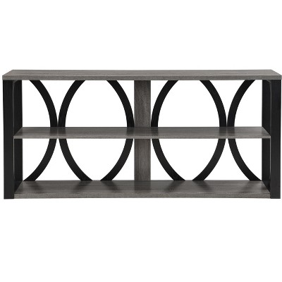 VYNXARIA Console Tables - 70.87 Inch 3-Tier Industrial Narrow Entry Table, Black