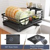 Angel Sar Adjustable 2-in-1 Dish Drying Rack & Under Sink Organizer Set, Stainless Steel Dish Rack with Pull-Out Cabinet Shelf, Black - 4 of 4