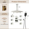 CASAINC 6-Spray 12 Inches Thermostatic Daul Shower Heads Ceiling Mount Fixed and Handheld Shower Head 2.5 GPM - 4 of 4