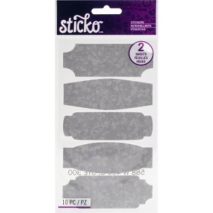 Sticko Flat Stickers - Medium Galvanized Labels, 10pcs - 1 of 1