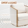 NicBex Modern Swivel Accent Chair, Boucle Sofa Chair with Rattan Frame and Metal Base for Bedroom, High-Density Cushioning - 3 of 4