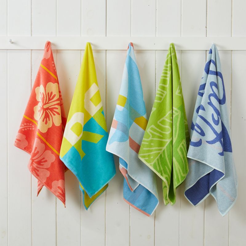 Cotton Vibrant Color Printed 2-Pack Beach Towel - Great Bay Home, 3 of 9