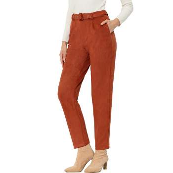 Allegra K Women's Straight Leg Pants Casual Elastic Waist Capris Crop  Slacks With Pocket : Target