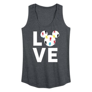 Women's - Disney - Mickey Love Fill Graphic Racerback Tank - 1 of 4