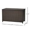 GDFStudio Belvieu Outdoor Wicker and Aluminum Storage Unit, Multibrown - 3 of 4