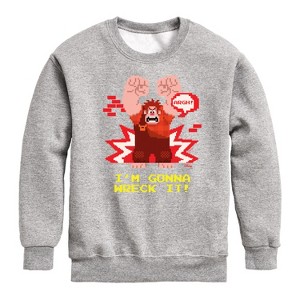Boys' - Disney - I'm Gonna Wreck It Graphic Long Sleeve Fleece Sweatshirt - 1 of 4