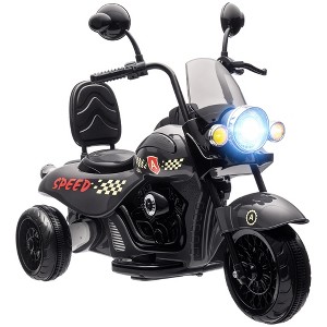 Qaba Electric Motorcycle for Kids, 3 Wheel 6V Battery Powered Motorbike w/ Headlights, Music, Forward & Reverse, Gray - 1 of 4