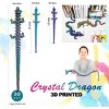 30" Large 3D Printed Dragon, Flexible Articulated Crystal Dragon Fidget Toy, Cool Big Dragon Toy, Huge 3D Printed Dragon Gift for Girls Boys Kids - 2 of 4