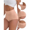 INSPIRE CHIC Women's High-Waisted Cotton Underwear Full-Coverage Airy Strong Elasticity Briefs 3 Packs - 3 of 4