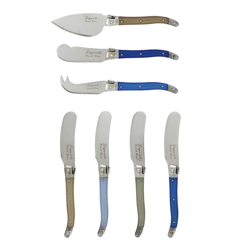 7pc Stainless Steel Laguiole Cheese Knife Set Blue - French Home, 2 of 4