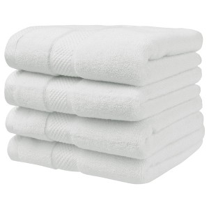 Unique Bargains Cotton Soft Lightweight Solid Hand Towels for Bathroom 14" x 30" 4 Packs - 1 of 4