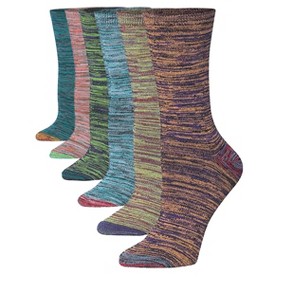 Tipi Toe Women's 6 Pack Colorful Patterned Lightweight Crew Socks - 1 of 4