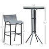 3 Piece Bar Height Outdoor Bistro Set for 2, Round Patio Pub Table 2 Bar Chairs with Comfortable Design & Strong Build - 3 of 4