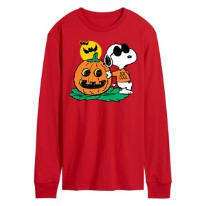 Men's - Peanuts - Joe Cool Pumpkin Long Sleeve Graphic T-Shirt - 1 of 3