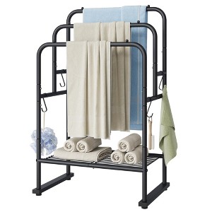 MOEPISY 3 Tier Towel Drying Rack Outdoor, Pool Towel Stand Blanket Holder - 1 of 4