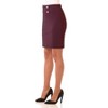 Rekucci Women's Pull-On Stretch Knit Pencil Skirt with Chic Button Detail - 3 of 4