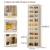 GustoWave Stackable Foldable Shoe Rack, 9 Layers Thicken Shoe Storage Boxes for Clothes, Blankets, Shoes, Books Storage, White - 2 of 4