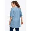 ellos Women's Plus Size Snap Front Denim Tunic - 3 of 4