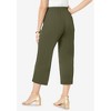 Jessica London Women's Plus Size Stretch Knit Wide Leg Crop Pant - 3 of 4