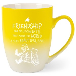 Elanze Designs Friendship Life's Gifts Two Toned Ombre Matte Yellow and White 12 ounce Ceramic Stoneware Coffee Cup Mug - 1 of 4