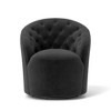 SEYNAR Modern Velvet Upholstered 360 Degree Swivel Barrel Chair with Button Tufted Back Set of 2 - 2 of 4