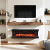 CLIHOME Wall-Mounted 3-Sided Electric Fireplace with LED Lighted Mantel and Remote, Modern Indoor Heating Accent - 2 of 4