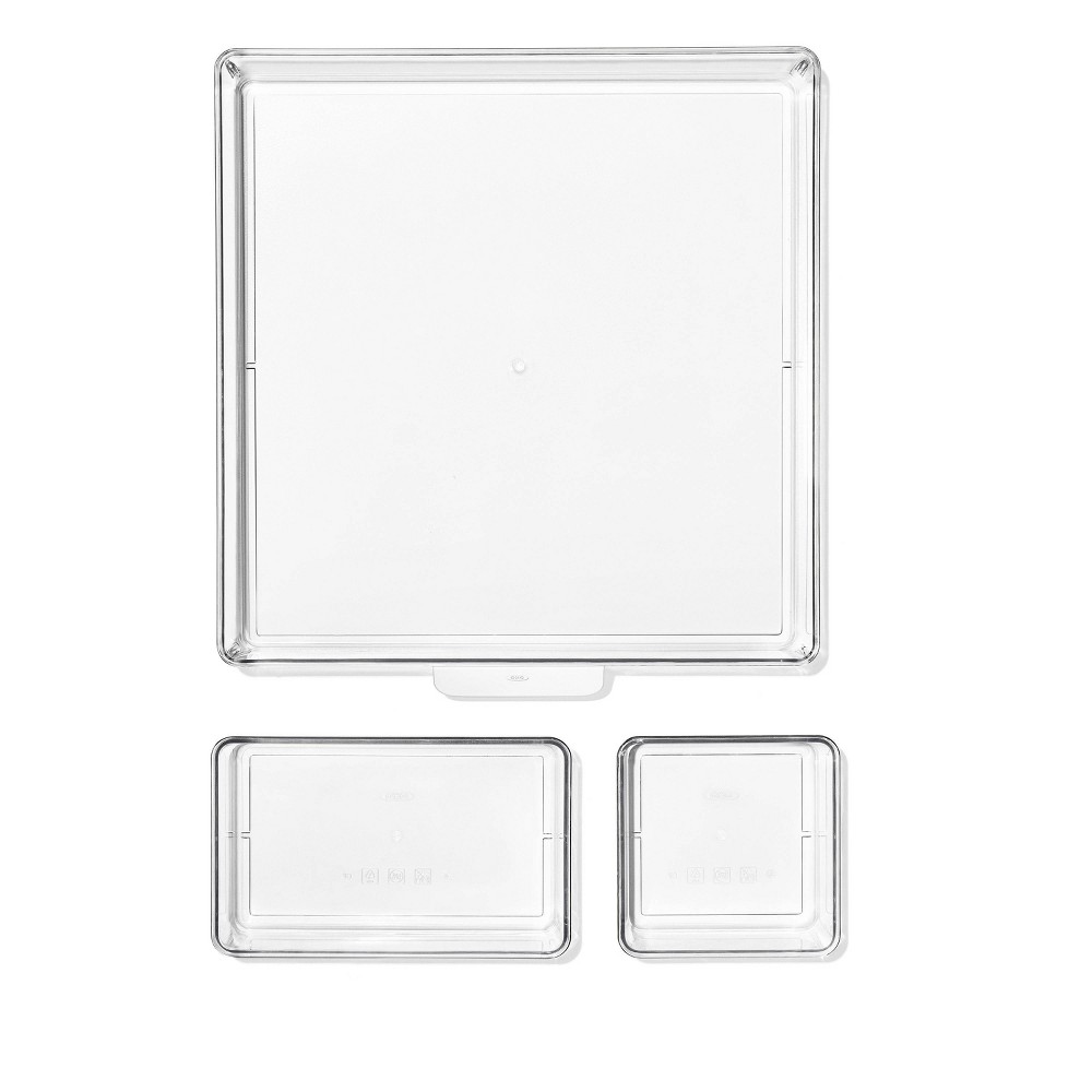 Photos - Other for Dogs Oxo 3pc Plastic Refrigerator Tray Set White 