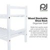 PJ Wood Stackable Wooden Shoe Rack Organizer for Closet Storage, Entryway Shelves, Tiered Cabinet for Shoes, 6 Pair Capacity, White - 2 of 4