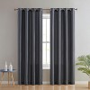 HLC.ME Jefferson Faux Silk Semi Sheer Light Filtering Microfiber Lined Grommet Lightweight Window Curtains, 2 Panels - 3 of 4
