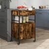 vidaXL Kitchen Trolley Smoked Oak 22 in.x16.9 in.x35.2 in. Engineered Wood - 4 of 4