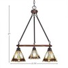 Toltec Lighting Blacksmith 3 - Light Chandelier in  Painted Wood/Dark Granite with 7" Zion Art Glass Shade - 2 of 2