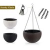 KWPZQEB 2 Pack Rattan Hanging Planter Baskets for Plants, w/Water Level Indicator, Self-Watering, Boho Home Decor - 2 of 4