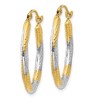 Black Bow Jewelry Textured Hollow Oval Hoops in 14k Yellow Gold and Rhodium - 2 of 4