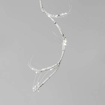 48ct LED Battery Operated Twig Dewdrop Christmas String Lights Warm White Silver Wire - Wondershop™