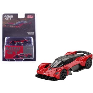 Aston Martin Valkyrie Hyper Red with Carbon Top Limited Edition to 3960 pieces Worldwide 1/64 Diecast Model Car by Mini GT - 1 of 4