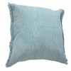 HomeRoots 20" Light Blue Cotton Throw Pillow with Fringe - 4 of 4