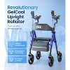 VOCIC Z22 Upright Rollator with GelCool Seat, Adjustable Armrests & 8" All-Terrain Wheels. Holds 300lbs-Blue - 2 of 4