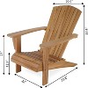 Tree City Solid Teak Adirondack Chair with Wide Armrests, Weather-Resistant Outdoor Wooden Chair for Patio, Garden & Beach (Without Footrest) - 2 of 4