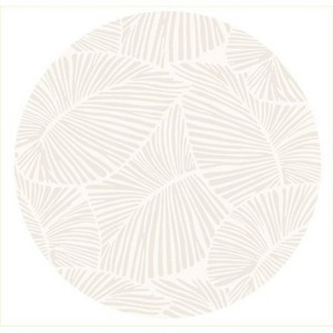 LunaLulinlk White CURVE Line Leaf design41" x - 41" Round Rug - 1 of 4